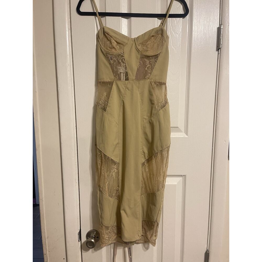 House of CB London Lace Dahlia Nude Corset Midi Slip Dress S NWT - Picture 5 of 9